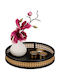 Relaxdays Tavă Decorativă Rattan Rotundă