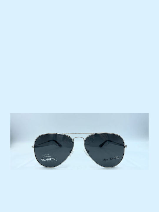 Monte Napoleone Unisex Sunglasses With Silver Frame With Mirror Lens MN4571