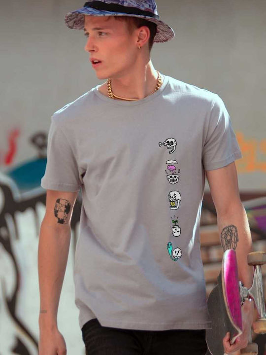 Notis Brand T-shirt Γκρι Ανοιχτό