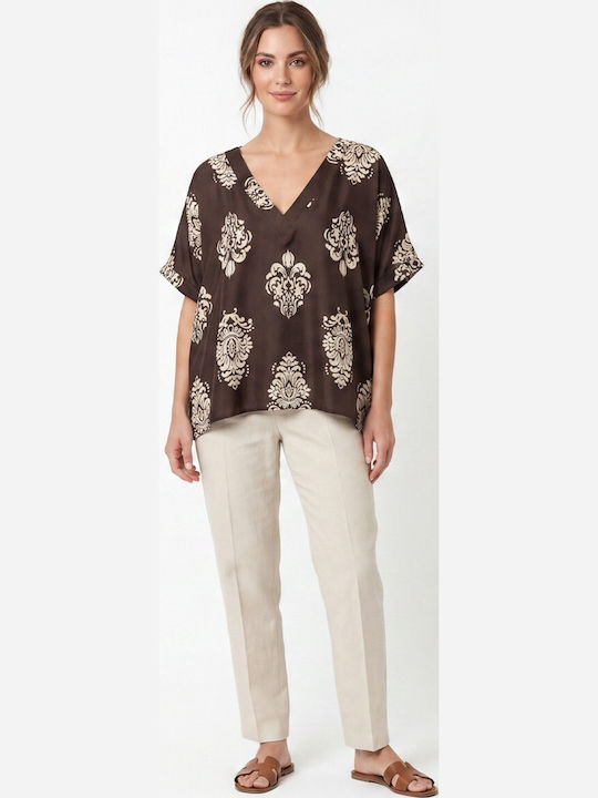 Cavalieri Damen Bluse Braun