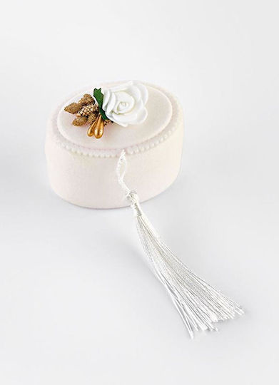 Wedding Favor Jewelry Box Pvc Oval White Velvet & Tassel 7x5x6cm Per Set 12 Pieces