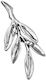 Metallic Wedding Favor Olive Branch Silver 3x8cm Per Set 10 Pieces