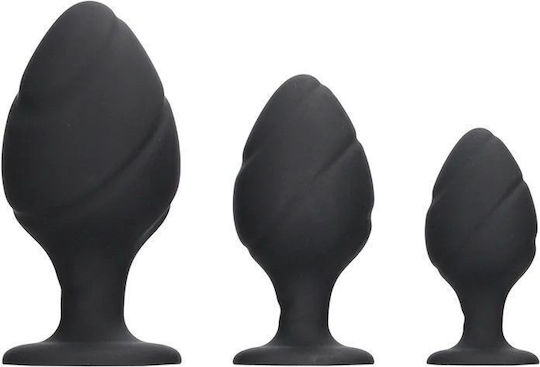 Shots Swirled Butt Analspielzeug Set Schwarz 3 Stück