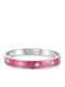 Brățară Tip Cuff Pentru Femei Zircon Și Email Fucsia Oțel Inoxidabil Alb Zircon Modern Email Fucsia Alb Oțel Inoxidabil 0230375903