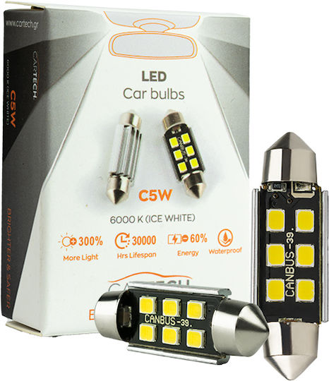 Cartech Car Lamps Canbus LED 6000K Cold White 6pcs