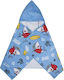 Vacation Time Kinder Strandponcho Hellblau Haie 60x120cm
