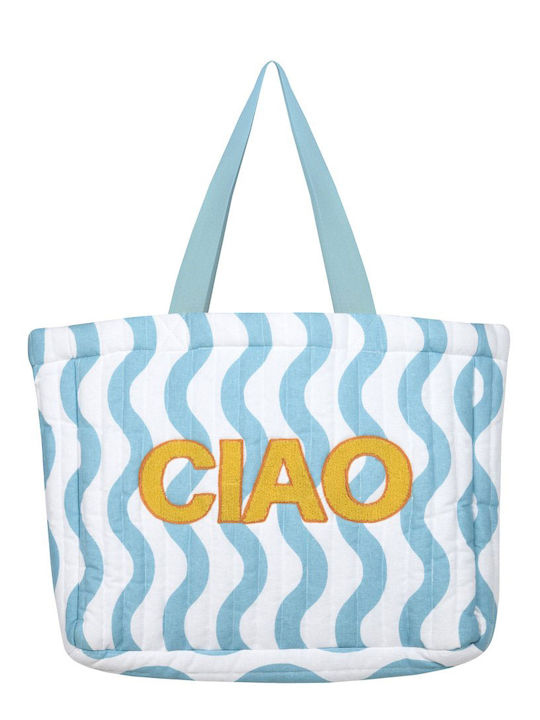 Stoff Strandtasche Rucksack Blau