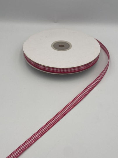 Checked Fuchsia Ribbon 50m