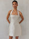 Summer Mini Dress for Wedding and Christening Greige