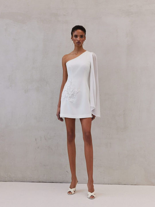 Mini Φόρεμα για Γάμο / Βάπτιση White