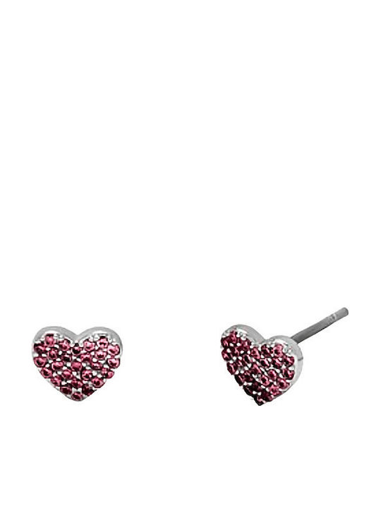 Verame Silver Earrings with Pink Stones