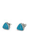 Silver Stud Earrings with Turquoise Stones