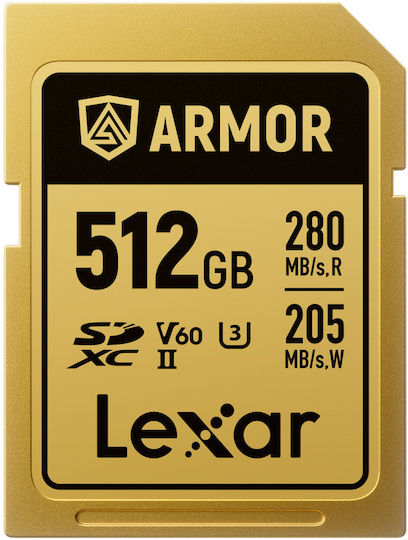 Lexar Armor Gold Card de Memorie Lsdamgl512g-rnnng 512gb Sdxc Uhs-ii U3 V60 Oțel Inoxidabil Ip68