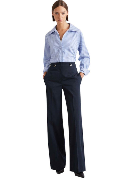 Women's Fabric Trousers with Metallic Details