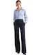Women's Fabric Trousers with Metallic Details