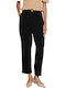 Damen Stoffhose mit Gummiband Schwarz