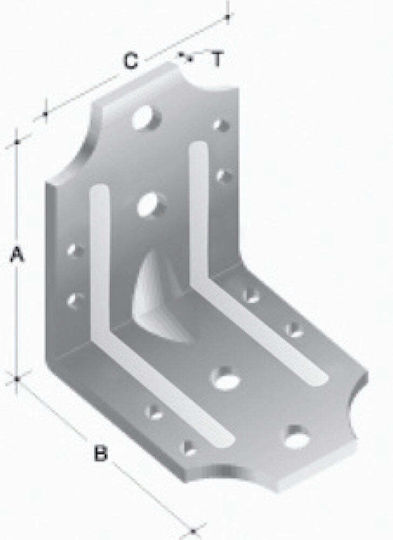 Galvanized Corner Shelf Bracket in Black Colour 20x20mm 13.4062/06.05.18.08