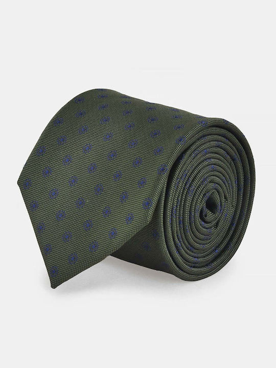 Berto Lucci Men's Tie with Printed Pattern in Green Color