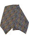 Ascot Men's Silk Tie with Printed Pattern in Navy Blue Color