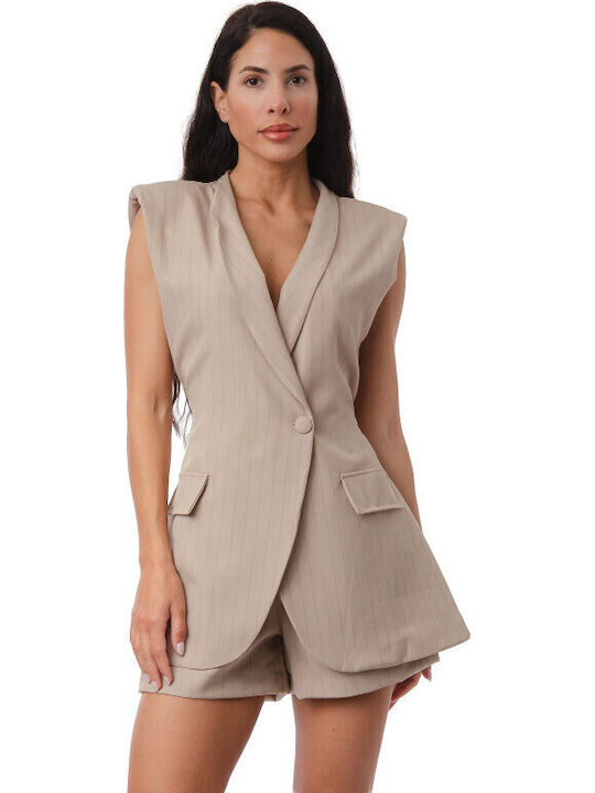Silia D Women's Set With Beige Shorts