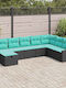 Ecksofa für den Außenbereich Rattan mit Kissen