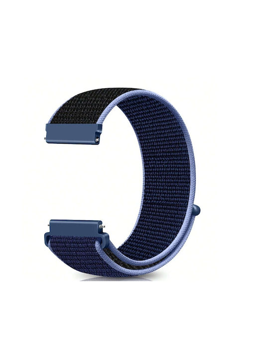 Curea Nylon Închidere Autocolantă Amazfit GTR 4 46mm Albastru Deschis + Albastru Închis