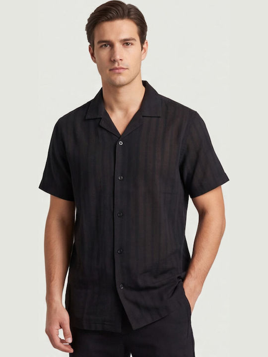 Life Style Butiken Λινό Πουκάμισο Black
