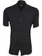Short Sleeve Linen Shirt Black