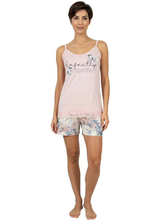 Modalove Summer Women's Pink Pyjama Set