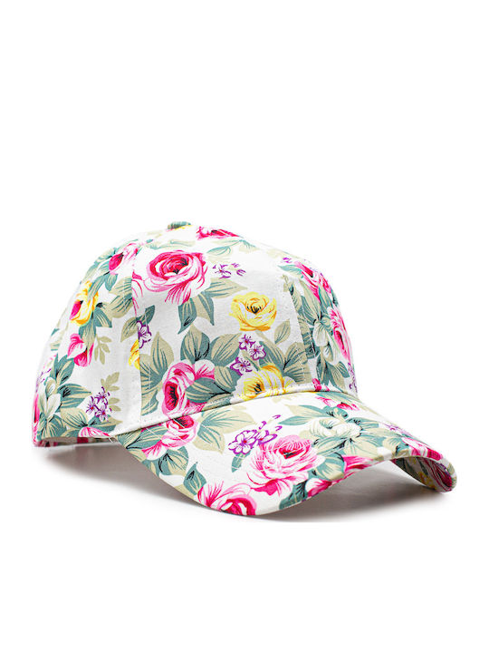 Γυναικείο Καπέλο Λευκό Jockey Floral