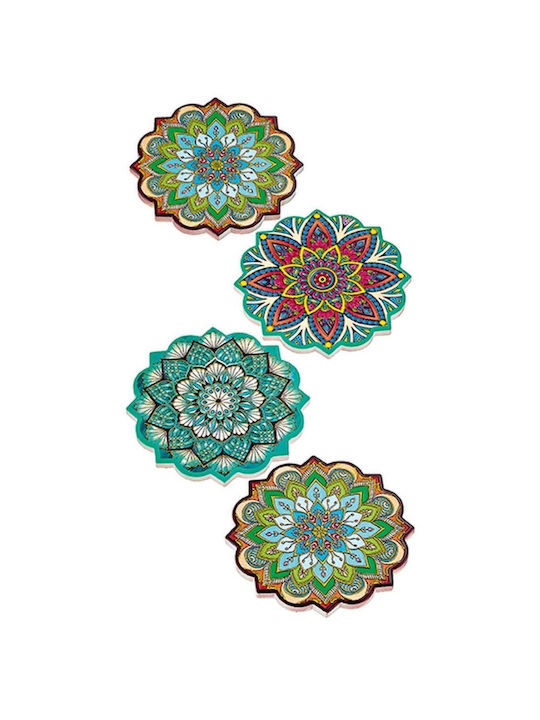 Patterned Ceramic Multicolour Coasters 10.5x10.5cm 12 Pieces