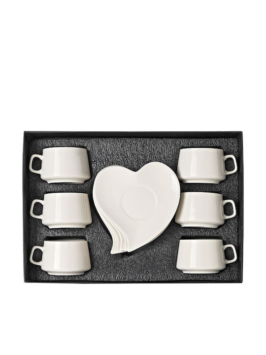 Kaffeetassen Set aus Porzellan Weiße 6 Stück