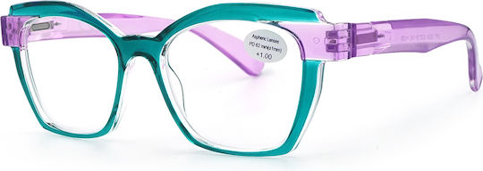 Optosquad Women's Reading Glasses +1.00 In Turquoise Color 2526-2