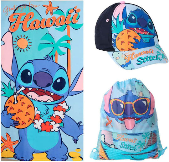 Cerda Disney Stitch Children's Beach Set Beach Towel Hat Bag 2200010830 70x140 Cm