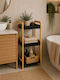 MRShome Кухненски Стелаж Дървен 3 Позиции Бежов 33x33x80см