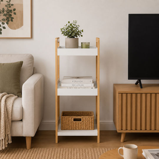 MRShome Дървен Кухненски Стелаж 3 Позиции Бежов DS-1146000