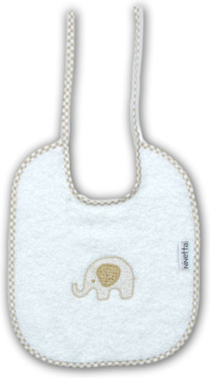 Ninetta Bebe Stoff Baby Lätzchen mit Spitzenband Beige