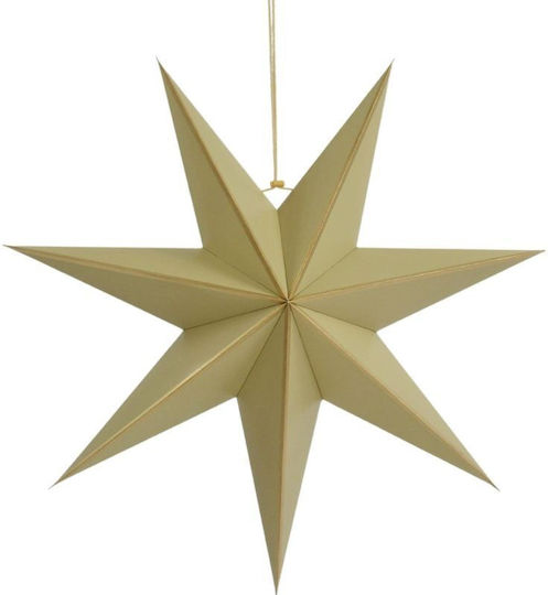 Mica Christmas Decorative Pendant Star Illuminated Paper Natural White 18x75cm