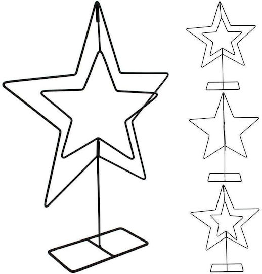 Mica Christmas Decorative Star Metal Black 40x10x50cm