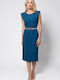 Sommer Midi Damenkleid Ärmellos Petrol