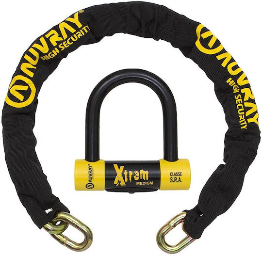 Auvray Xtrem Medium Set Lanț Cu Încuietoare Lungime 100cm Diametru 13.5mm Clasa S.r.a