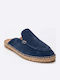 Leather Men's Espadrilles in Blue Colour