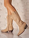 Wildleder Damenstiefel Khaki