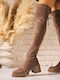 Suede Women's Boots Khaki