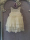 Makis Tselios Home Ecru Taufkleid für Mädchen aus Tüll