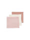 Set 3 Pieces Cotton Muslin 70x70cm Multipurpose Soft Rose Rose Natural Meyco Mey-152.000.cq.04.m3
