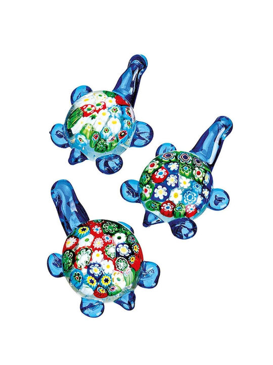 Wanddekoration Schildkröte Glas Murano 3 Designs 10,5x8x5,5cm pro Set 4 Stücke
