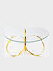 Glas Kuchenteller Gold Basis