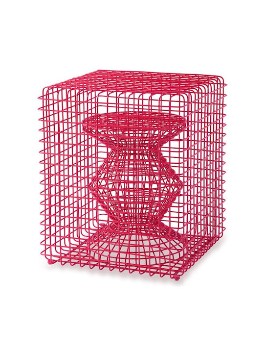 Σκαμπό Σαλονιού Κεραμικό Fuchsia 40x40x47εκ.