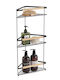 TnS Floor Bathroom Shelf Metallic with 3 Shelves 60x28x12cm Black